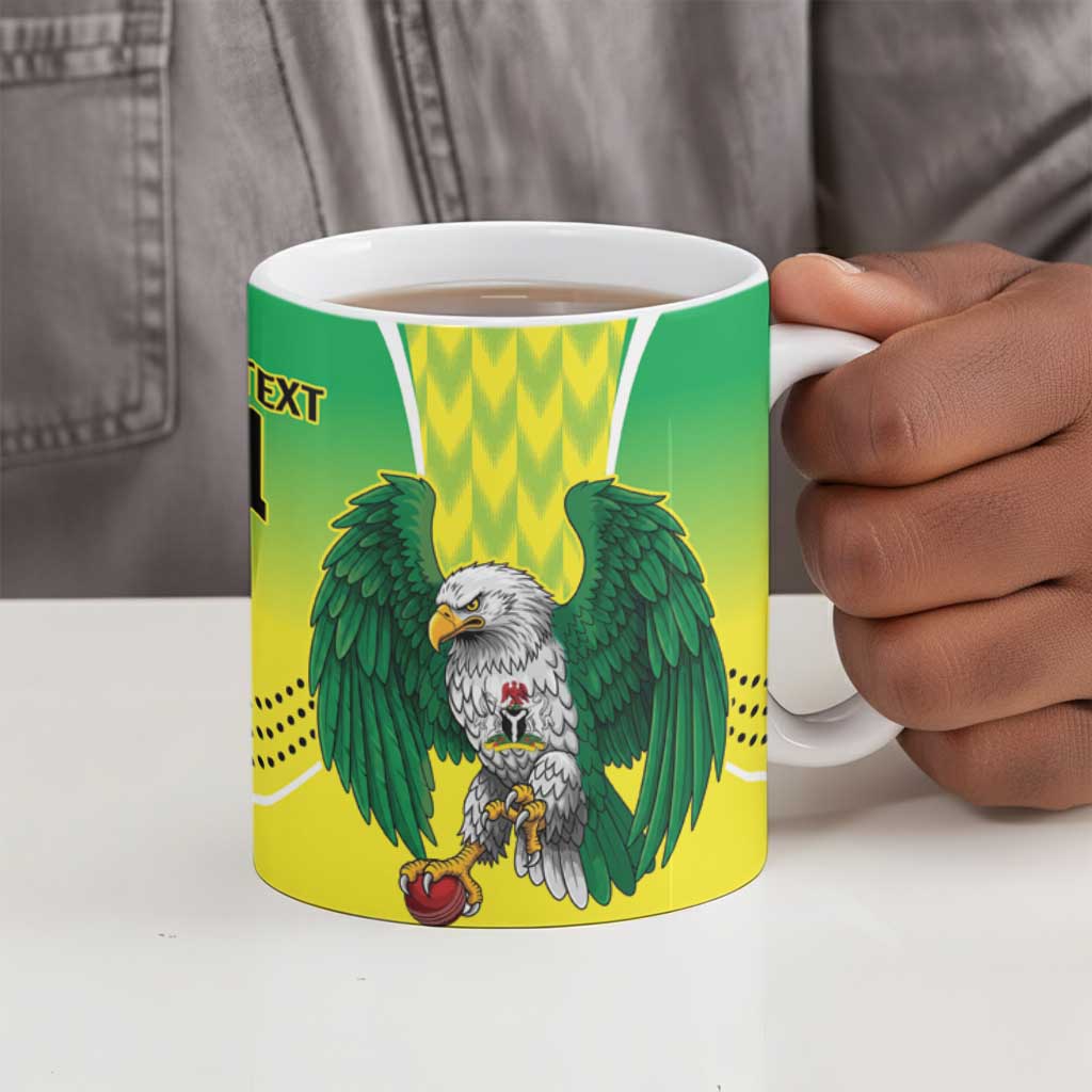 Custom Cricket African Nigeria Ceramic Mug Najeriya Yellow Greens Eagle