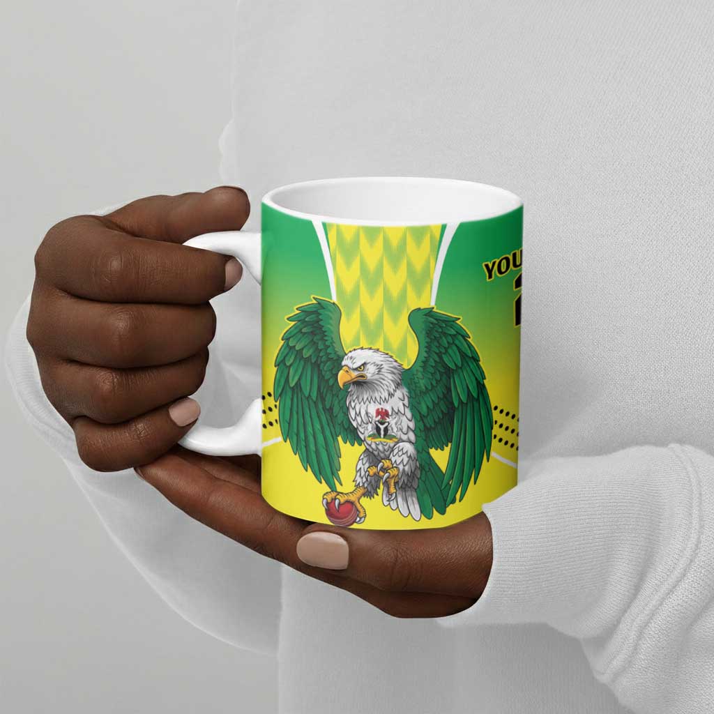 Custom Cricket African Nigeria Ceramic Mug Najeriya Yellow Greens Eagle