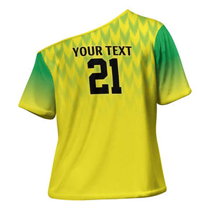 Custom Cricket African Nigeria Cross Shoulder Shirt Najeriya Yellow Greens Eagle
