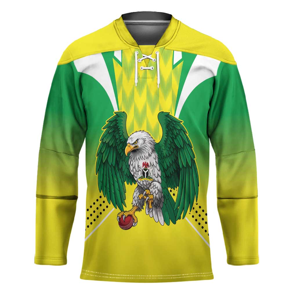 Custom Cricket African Nigeria Hockey Jersey Najeriya Yellow Greens Eagle