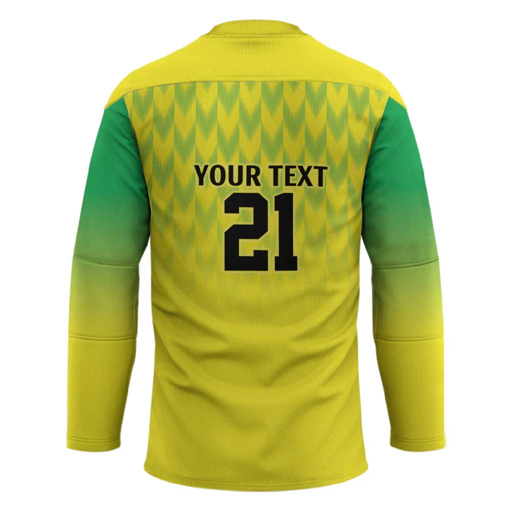 Custom Cricket African Nigeria Hockey Jersey Najeriya Yellow Greens Eagle