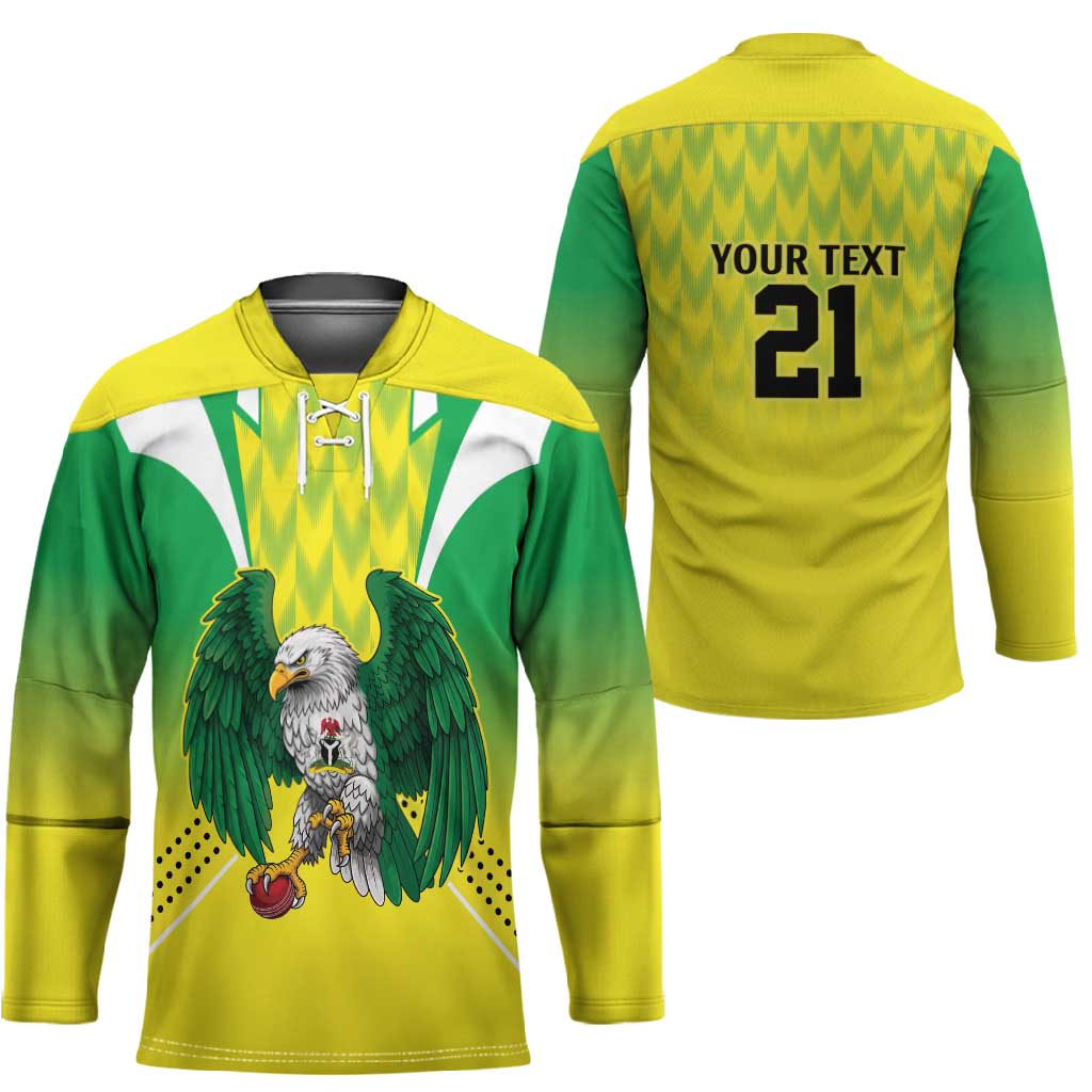 Custom Cricket African Nigeria Hockey Jersey Najeriya Yellow Greens Eagle