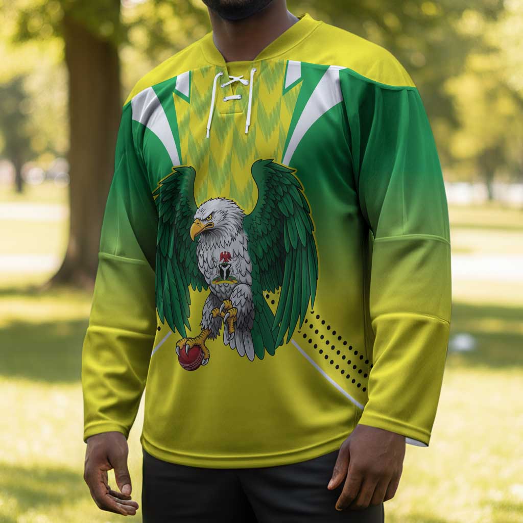Custom Cricket African Nigeria Hockey Jersey Najeriya Yellow Greens Eagle