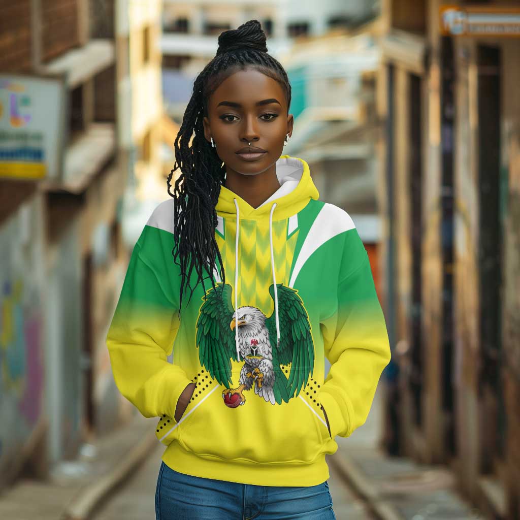 Custom Cricket African Nigeria Hoodie Najeriya Yellow Greens Eagle - African Pride