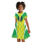 Custom Cricket African Nigeria Kid Short Sleeve Dress Najeriya Yellow Greens Eagle - African Pride
