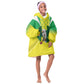 Custom Cricket African Nigeria Kid Wearable Blanket Hoodie Najeriya Yellow Greens Eagle - African Pride
