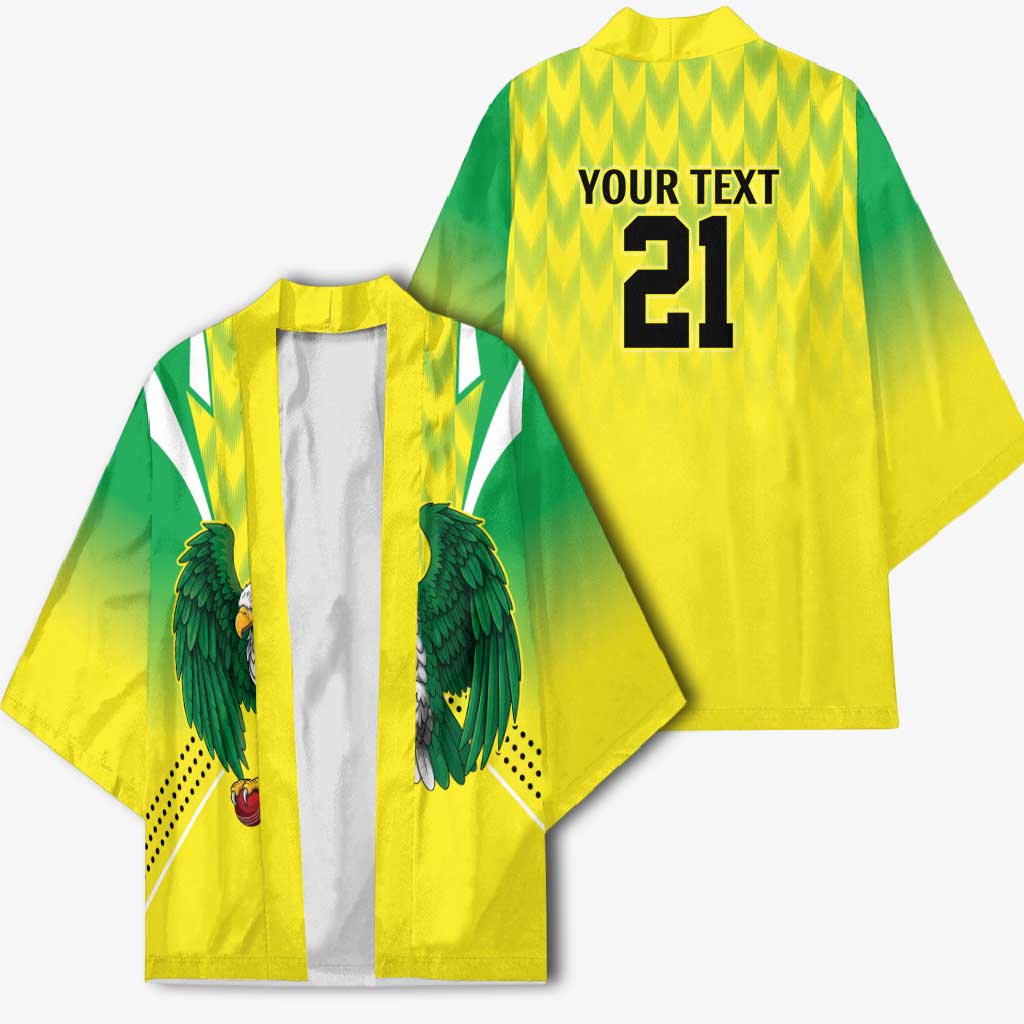 Custom Cricket African Nigeria Kimono Najeriya Yellow Greens Eagle