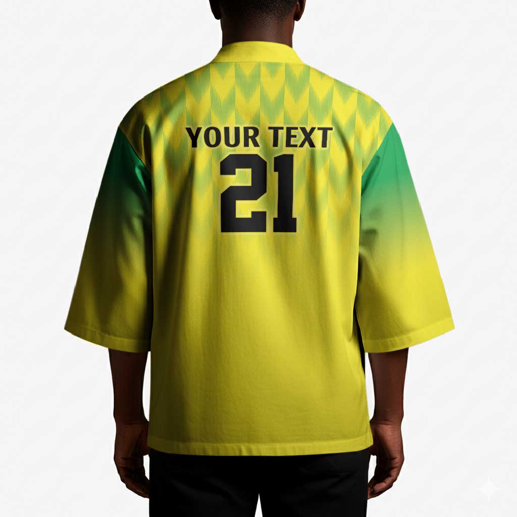 Custom Cricket African Nigeria Kimono Najeriya Yellow Greens Eagle