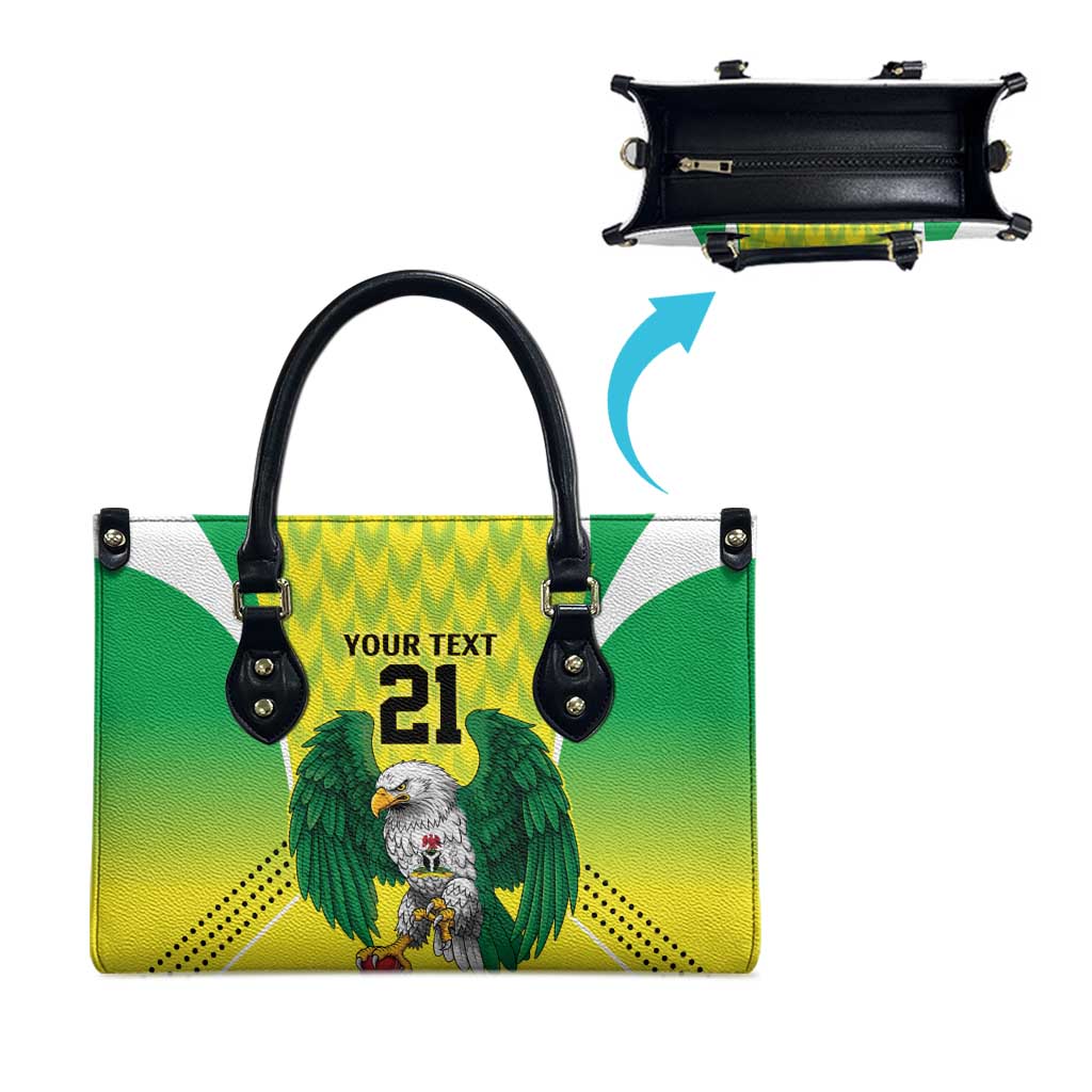 Custom Cricket African Nigeria Leather Bag Najeriya Yellow Greens Eagle