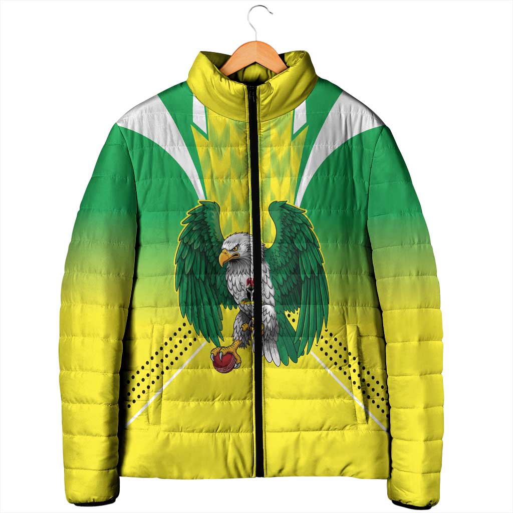 Custom Cricket African Nigeria Padded Jacket Najeriya Yellow Greens Eagle