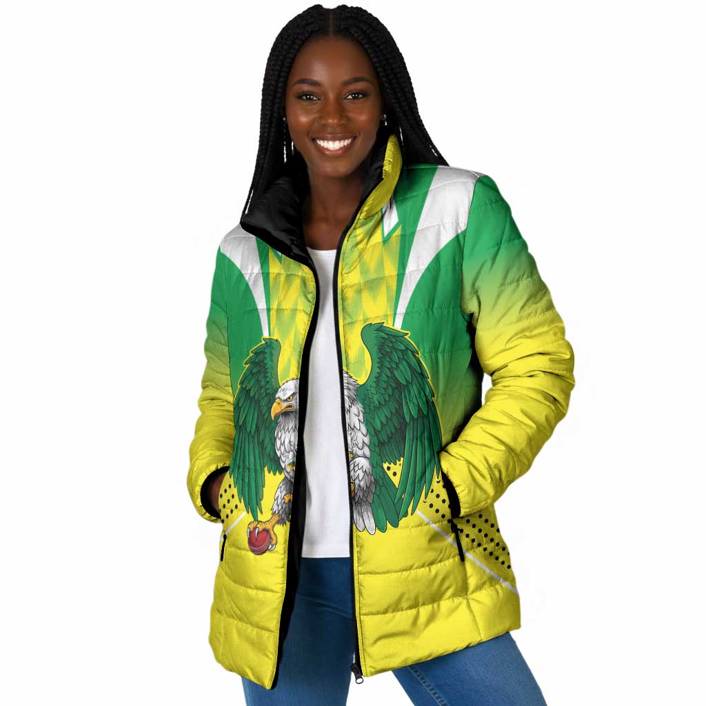 Custom Cricket African Nigeria Padded Jacket Najeriya Yellow Greens Eagle