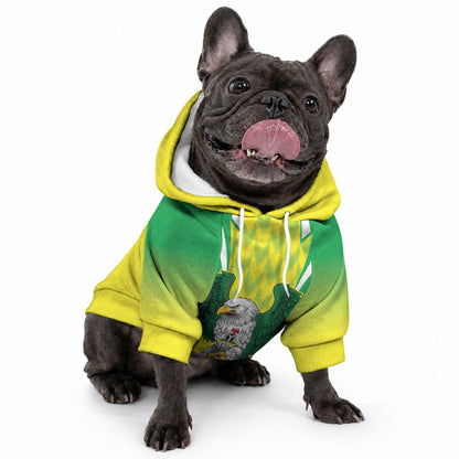 Custom Cricket African Nigeria Pet Hoodie Najeriya Yellow Greens Eagle