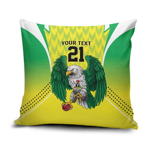 Custom Cricket African Nigeria Pillow Cover Najeriya Yellow Greens Eagle