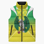 Custom Cricket African Nigeria Sleeveless Puffer Jacket Najeriya Yellow Greens Eagle