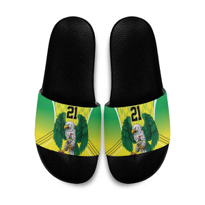 Custom Cricket African Nigeria Slide Sandals Najeriya Yellow Greens Eagle