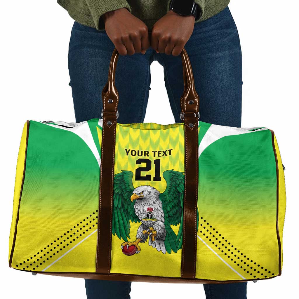 Custom Cricket African Nigeria Travel Bag Najeriya Yellow Greens Eagle