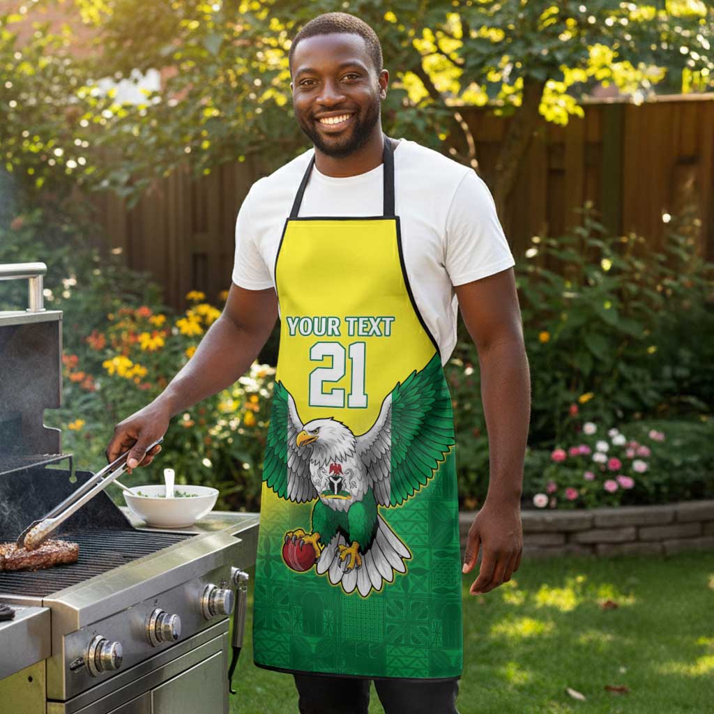 Custom Cricket African Nigeria Apron Najeriya Angry Eagle Flag Motif