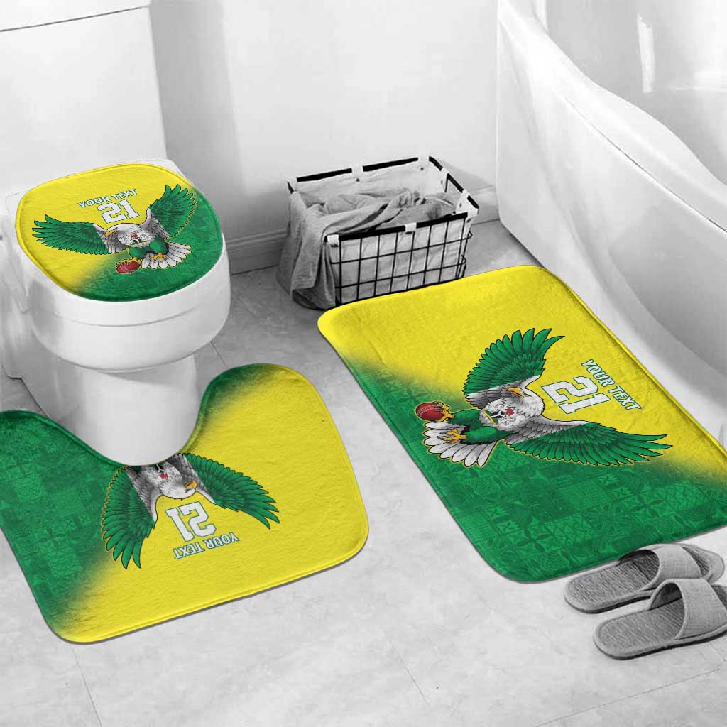 Custom Cricket African Nigeria Bathroom Set Najeriya Angry Eagle Flag Motif