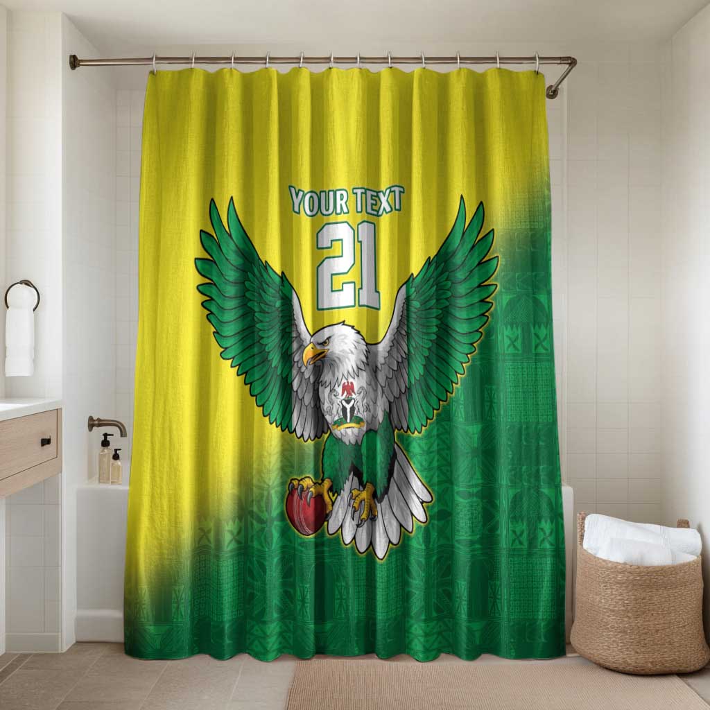 Custom Cricket African Nigeria Bathroom Set Najeriya Angry Eagle Flag Motif
