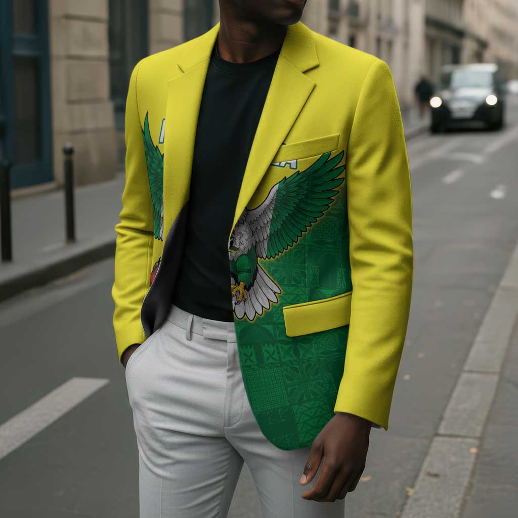 Custom Cricket African Nigeria Blazer Najeriya Angry Eagle Flag Motif