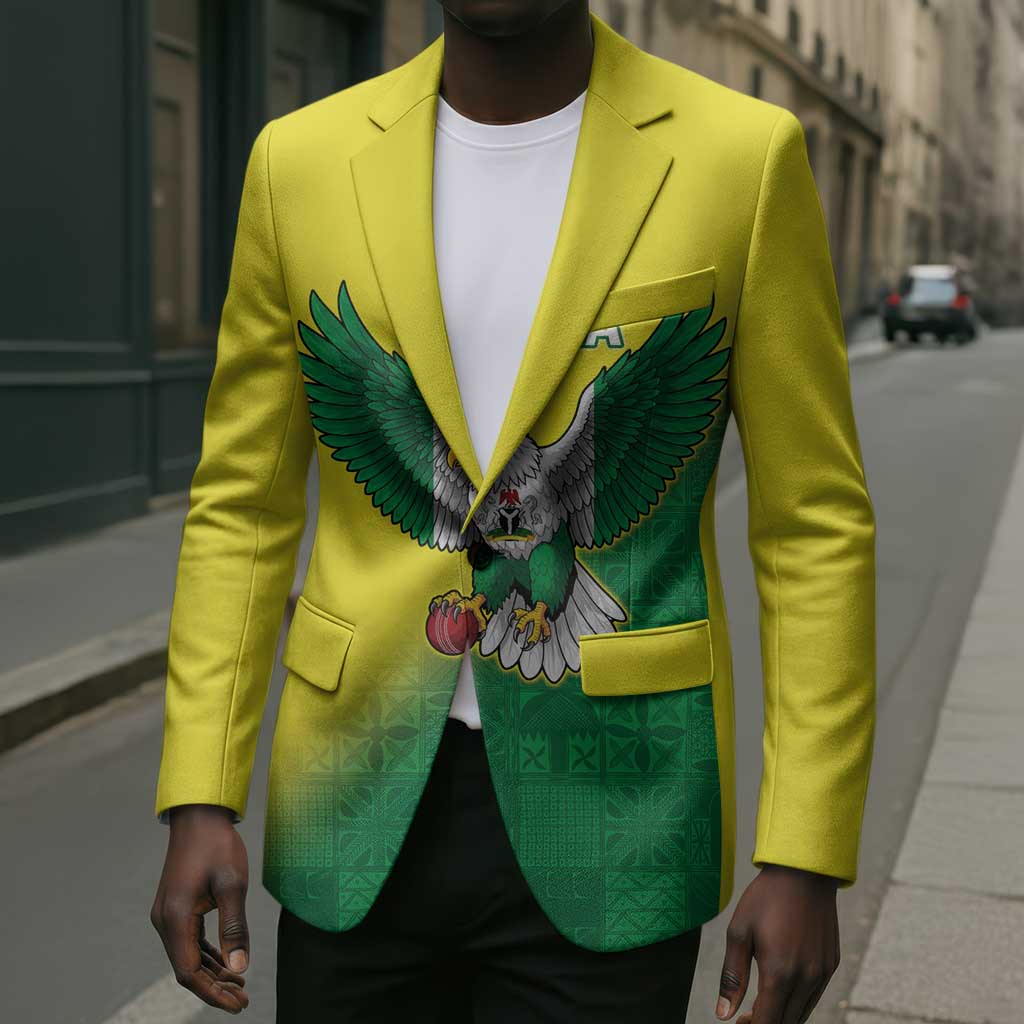 Custom Cricket African Nigeria Blazer Najeriya Angry Eagle Flag Motif