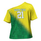 Custom Cricket African Nigeria Cross Shoulder Shirt Najeriya Angry Eagle Flag Motif