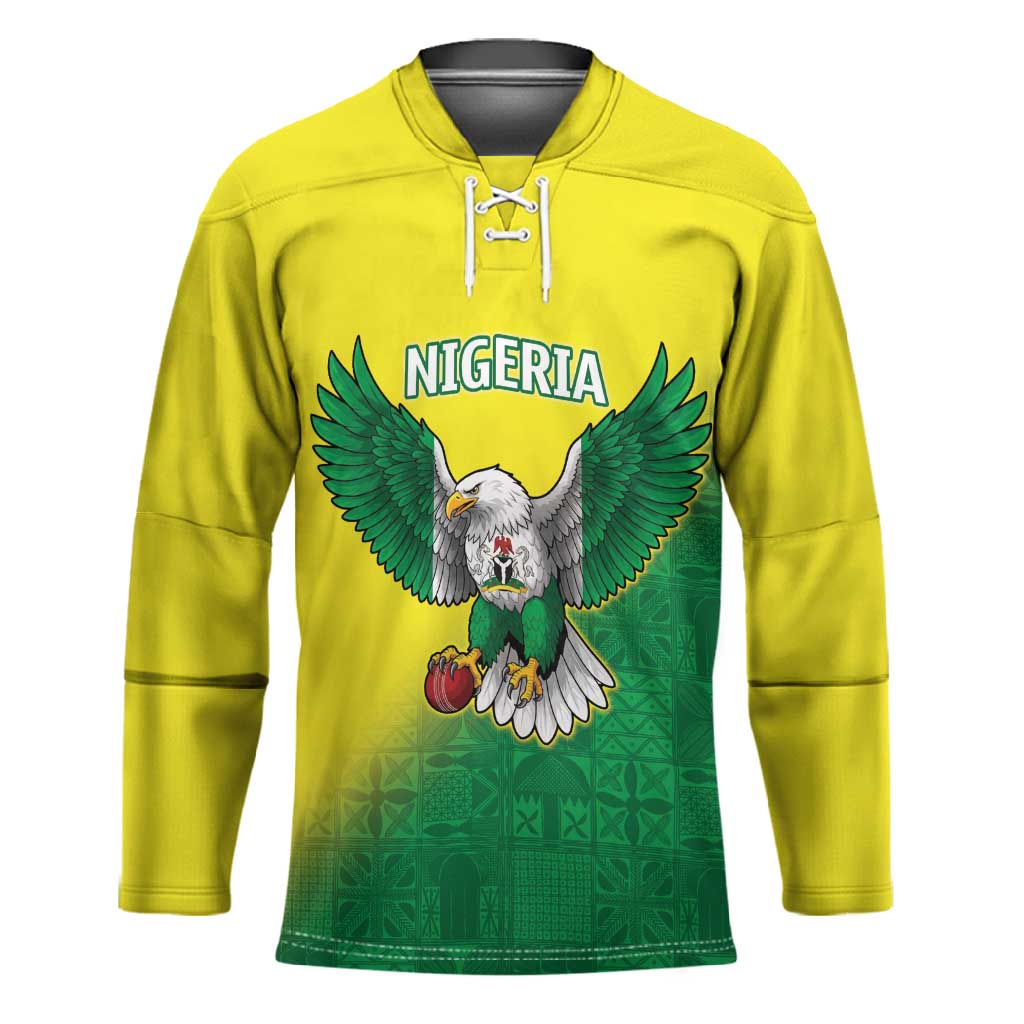 Custom Cricket African Nigeria Hockey Jersey Najeriya Angry Eagle Flag Motif