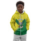 Custom Cricket African Nigeria Kid Hoodie Najeriya Angry Eagle Flag Motif - African Pride