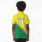 Custom Cricket African Nigeria Kid Polo Shirt Najeriya Angry Eagle Flag Motif - African Pride