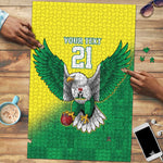 Custom Cricket African Nigeria Puzzle Najeriya Angry Eagle Flag Motif