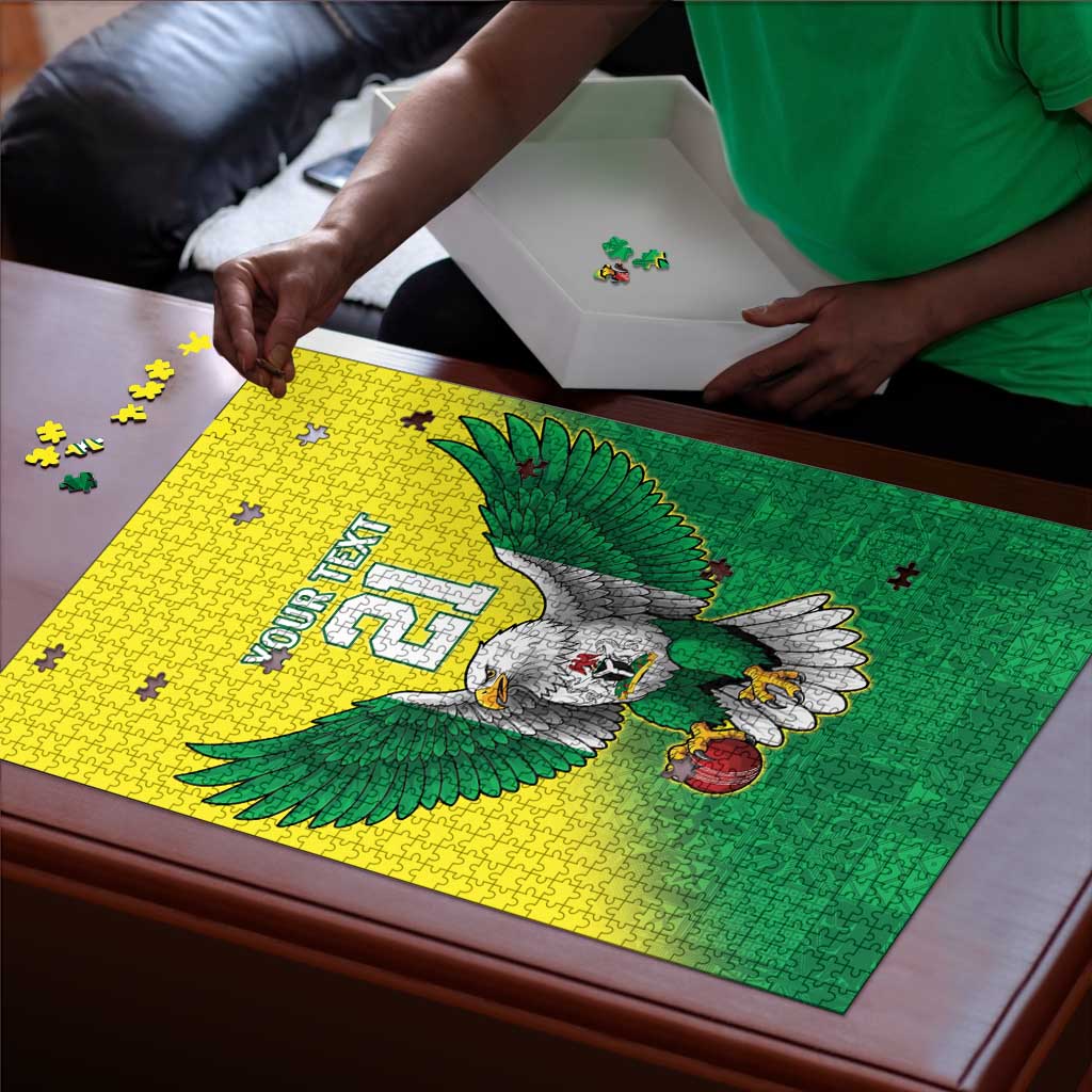 Custom Cricket African Nigeria Puzzle Najeriya Angry Eagle Flag Motif