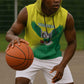 Custom Cricket African Nigeria Sleeveless Hoodie Najeriya Angry Eagle Flag Motif - African Pride