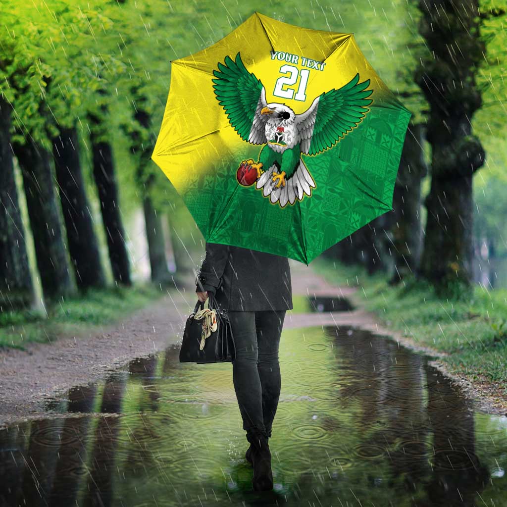 Custom Cricket African Nigeria Umbrella Najeriya Angry Eagle Flag Motif