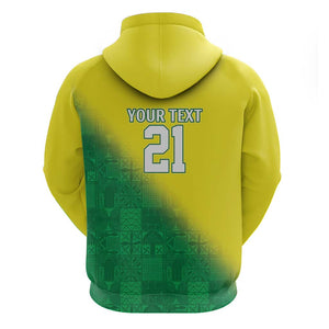 Custom Cricket African Nigeria Zip Hoodie Najeriya Angry Eagle Flag Motif - African Pride
