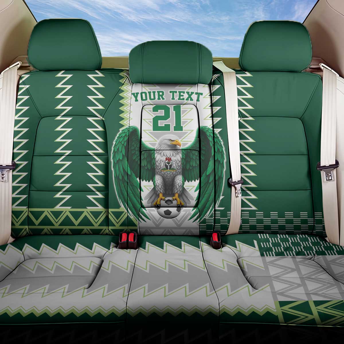 Custom Football African Nigeria Back Car Seat Cover Classic 20-21 Home Jersey - African Pride