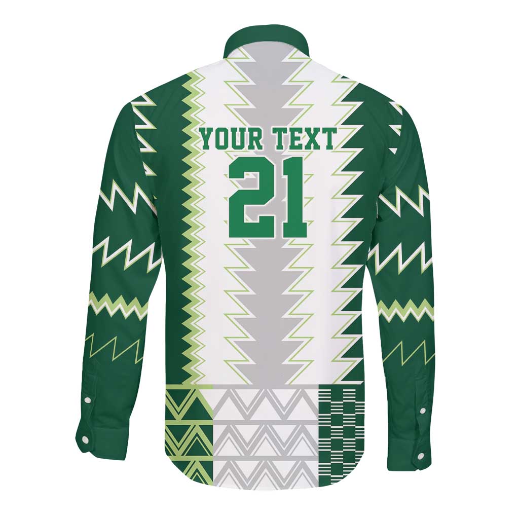 Custom Football African Nigeria Long Sleeve Button Shirt Classic 20-21 Home Jersey - African Pride