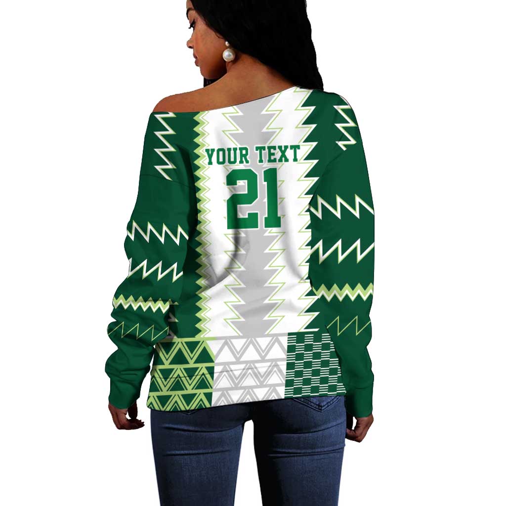Custom Football African Nigeria Off Shoulder Sweater Classic 20-21 Home Jersey - African Pride