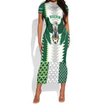 Custom Football African Nigeria Short Sleeve Bodycon Dress Classic 20-21 Home Jersey - African Pride