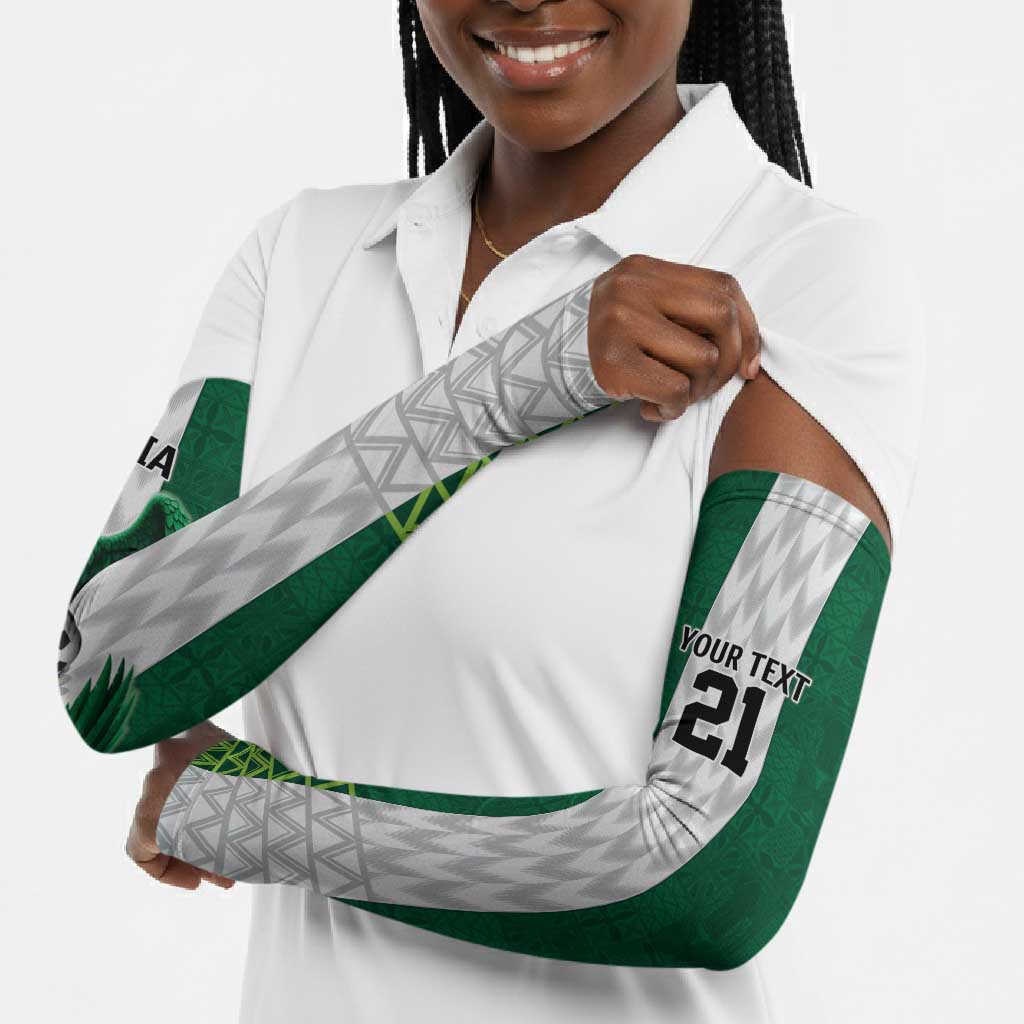 Custom Football African Nigeria Arm Sleeves Retro Nigeria 20-21 Eagle Flag Motif