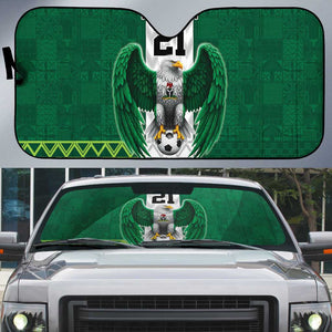 Custom Football African Nigeria Auto Sun Shade Retro Nigeria 20-21 Eagle Flag Motif