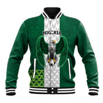 Custom Football African Nigeria Baseball Jacket Retro Nigeria 20-21 Eagle Flag Motif - African Pride