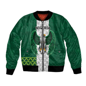 Custom Football African Nigeria Bomber Jacket Retro Nigeria 20-21 Eagle Flag Motif - African Pride