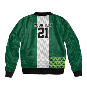 Custom Football African Nigeria Bomber Jacket Retro Nigeria 20-21 Eagle Flag Motif - African Pride