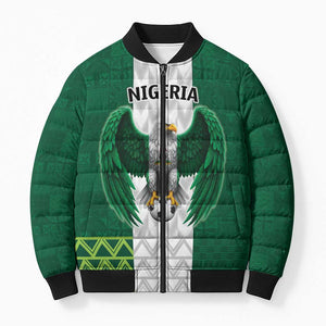 Custom Football African Nigeria Bomber Puffer Jacket Retro Nigeria 20-21 Eagle Flag Motif