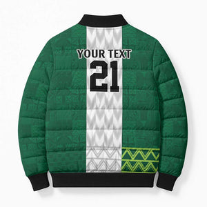 Custom Football African Nigeria Bomber Puffer Jacket Retro Nigeria 20-21 Eagle Flag Motif