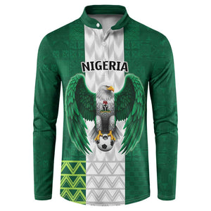 Custom Football African Nigeria Button Sweatshirt Retro Nigeria 20-21 Eagle Flag Motif