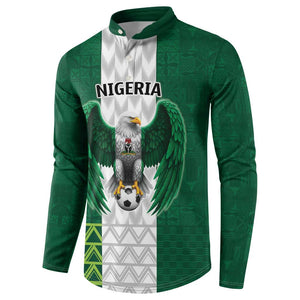 Custom Football African Nigeria Button Sweatshirt Retro Nigeria 20-21 Eagle Flag Motif