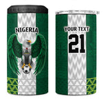 Custom Football African Nigeria 4 in 1 Can Cooler Tumbler Retro Nigeria 20-21 Eagle Flag Motif - African Pride