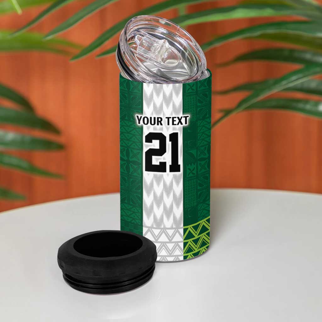 Custom Football African Nigeria 4 in 1 Can Cooler Tumbler Retro Nigeria 20-21 Eagle Flag Motif - African Pride