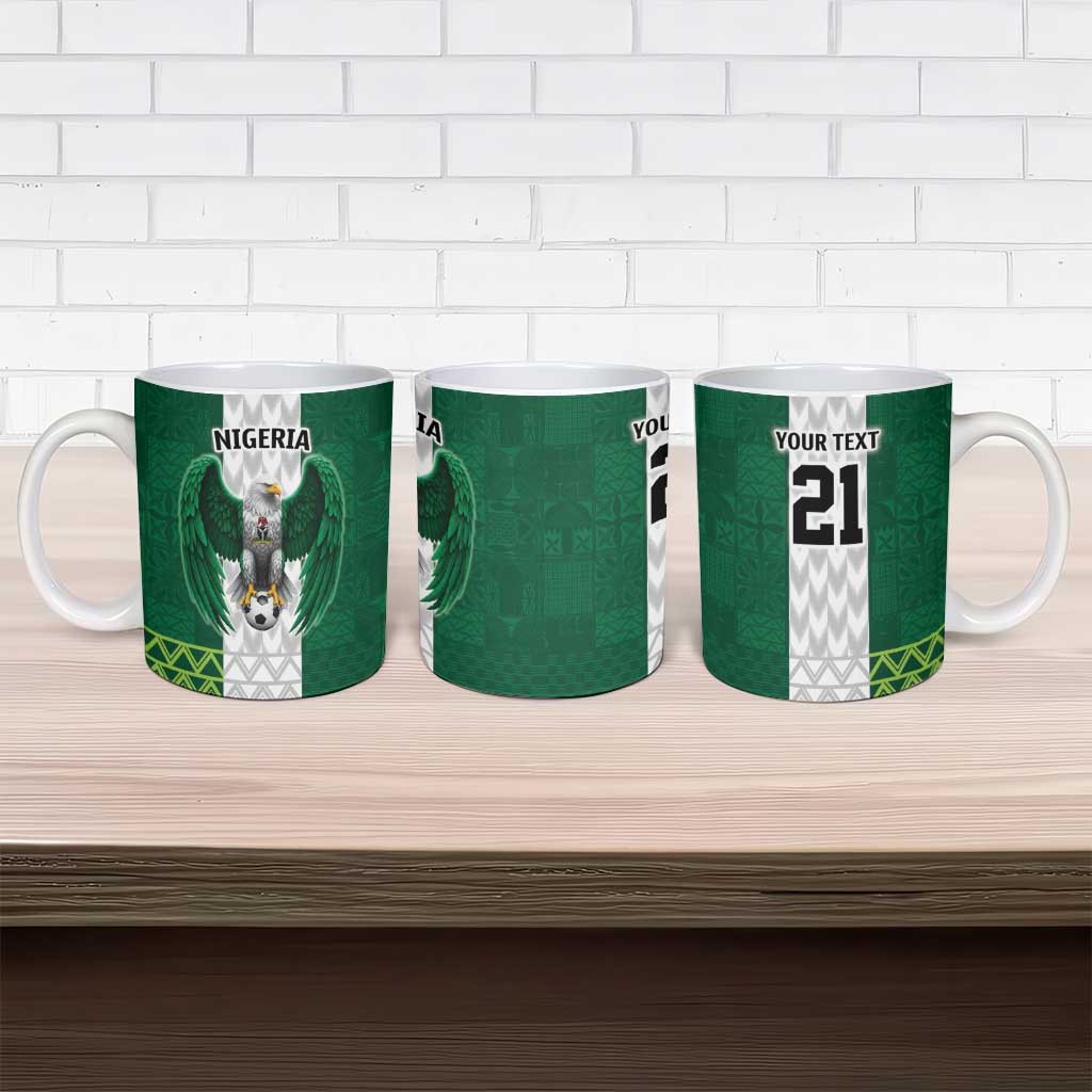 Custom Football African Nigeria Ceramic Mug Retro Nigeria 20-21 Eagle Flag Motif